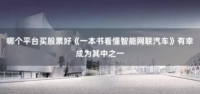 哪个平台买股票好《一本书看懂智能网联汽车》有幸成为其中之一