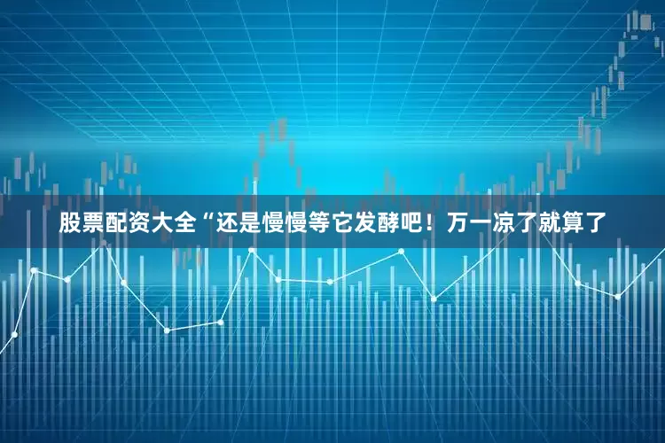 股票配资大全“还是慢慢等它发酵吧！万一凉了就算了